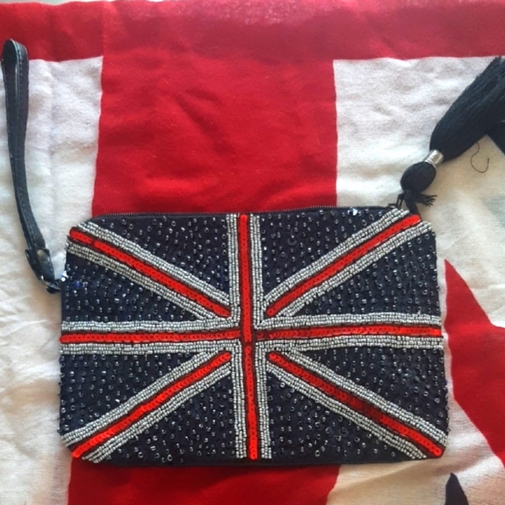 Kenneth Cole🇬🇧Beaded CLUTCH➕🇬🇧Union Jack & Scarf